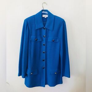 St John | stunning royal blue cardigan button up sweater jacket